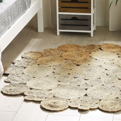 Beige Jute Round Area Rug 135cm