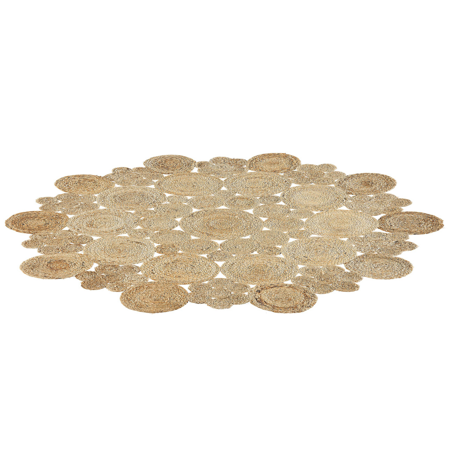 Beige Jute Round Area Rug 135cm