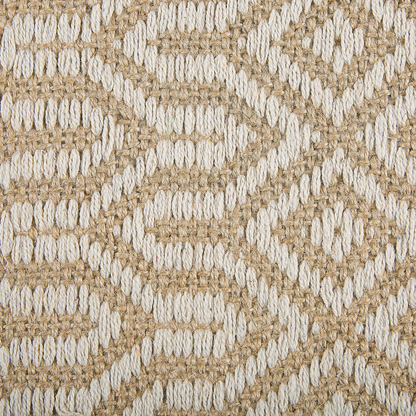 Runner Rug Beige Jute And Cotton 50 x 80 Fringed Hand Woven Boho Hallway Bedroom
