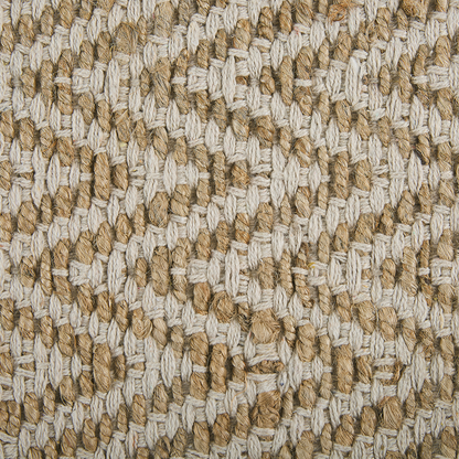 Runner Rug Beige Jute Cotton 50 x 80 Fringed Hand Woven