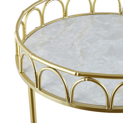 Home Kitchen Trolley Bar Cart Gold Iron Frame Marble Effect Tops With Castors