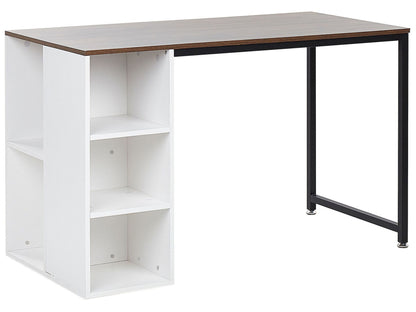 Home Desk 120 x 60 Dark Brown Top Black Metal Legs