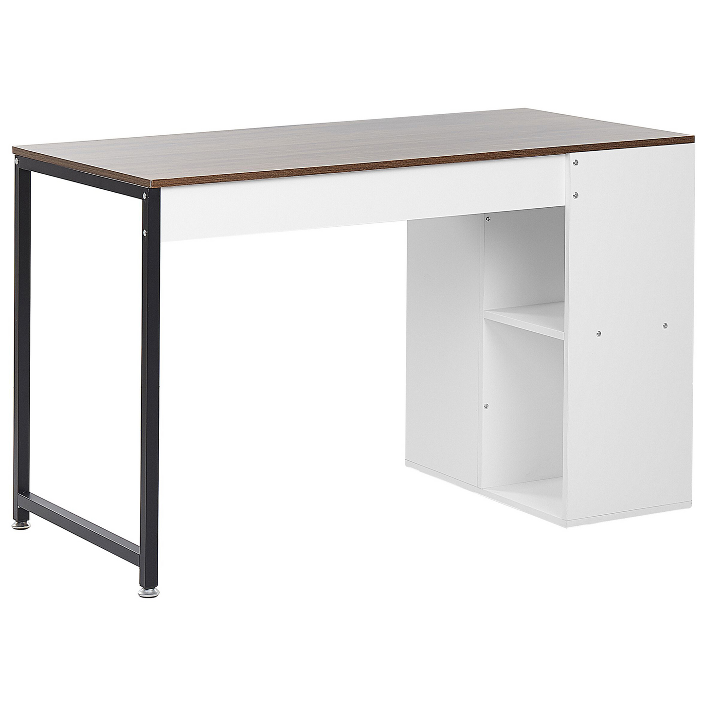 Home Desk 120 x 60 Dark Brown Top Black Metal Legs