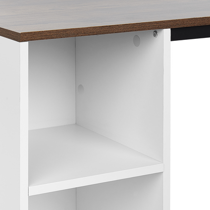 Home Desk 120 x 60 Dark Brown Top Black Metal Legs