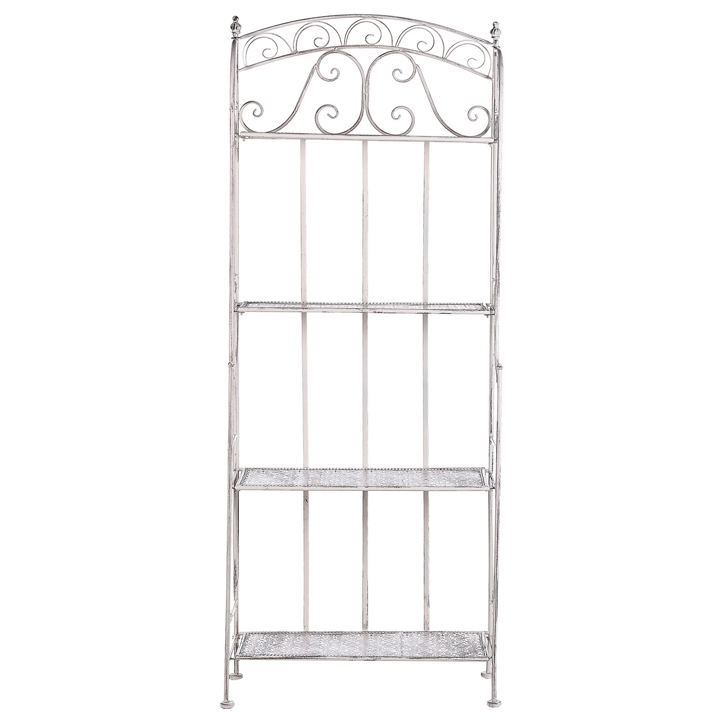 Plant Shelf White 4 Shelf Metal Stand Indoor Outdoor