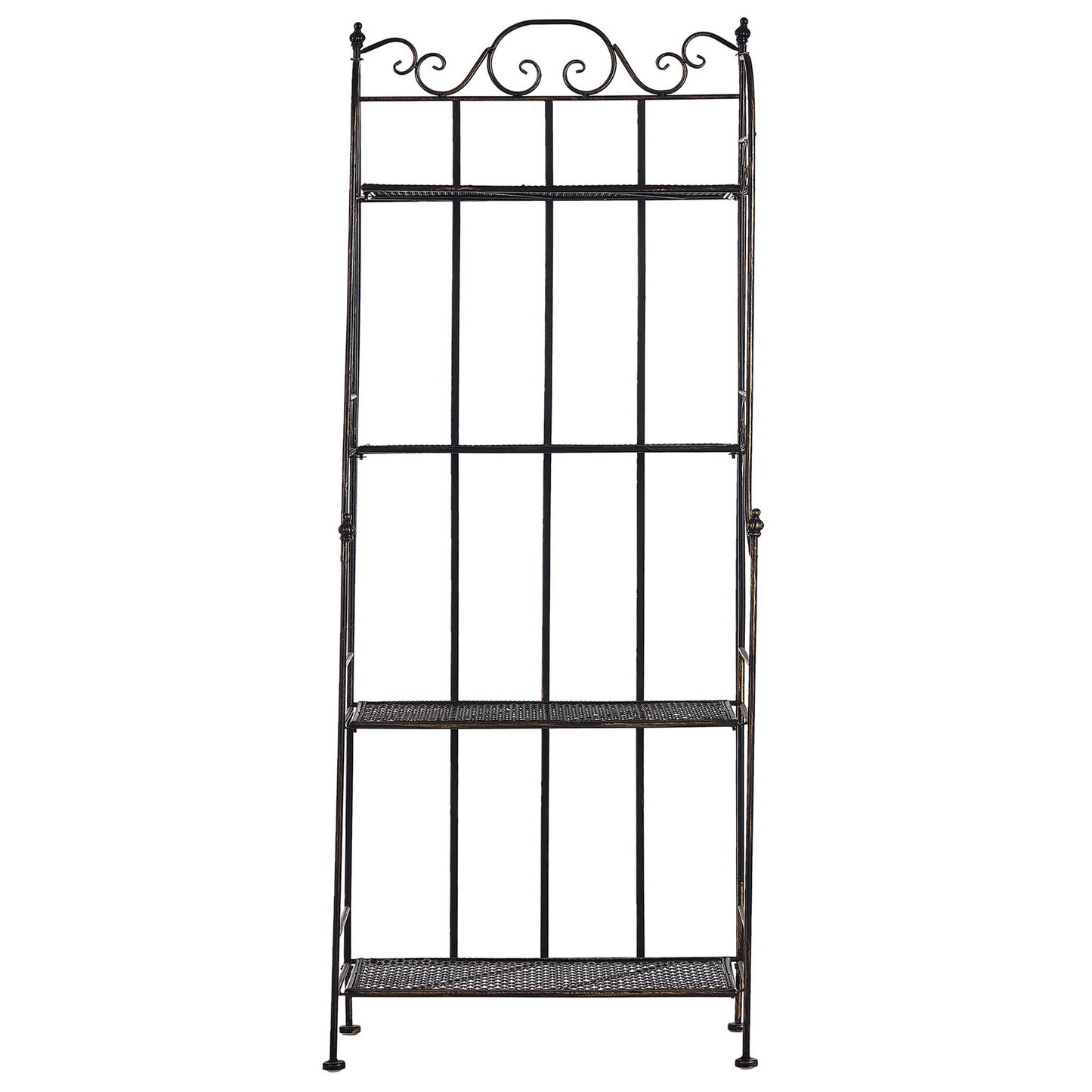 Plant Shelf Metal Black 4 Shelf Freestanding Garden Storage