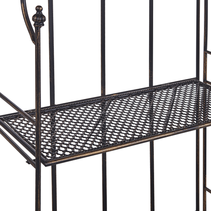 Plant Shelf Metal Black 4 Shelf Freestanding Garden Storage