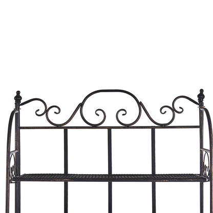 Plant Shelf Metal Black 4 Shelf Freestanding Garden Storage