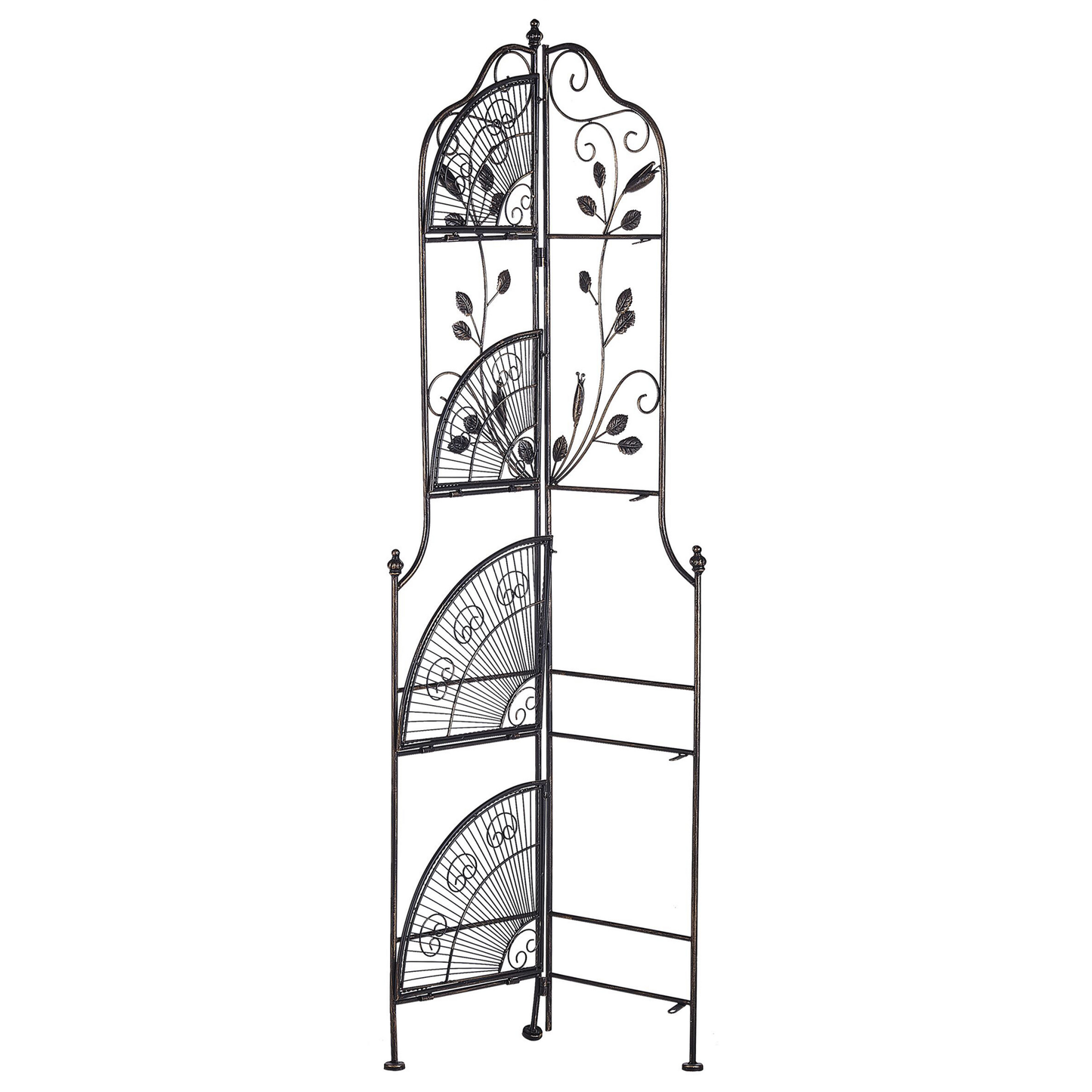 Black Corner Ladder Shelf Outdoor Indoor Plant Stand