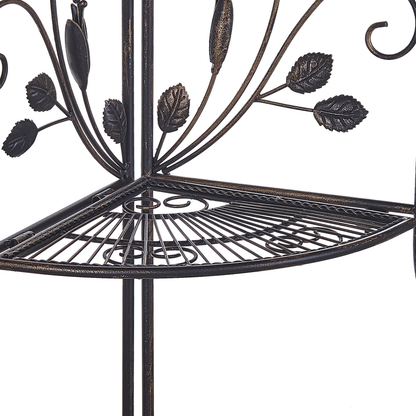 Black Corner Ladder Shelf Outdoor Indoor Plant Stand