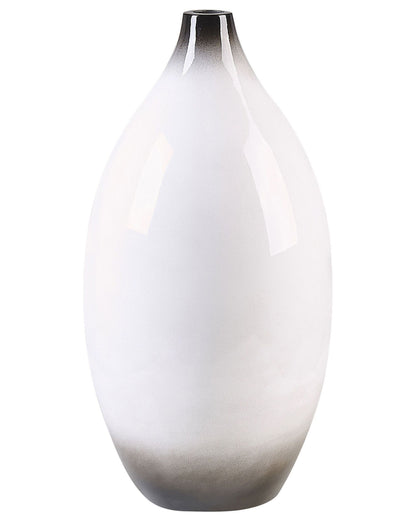 Decorative Vase Black White 46cm Terracotta Elegant Modern