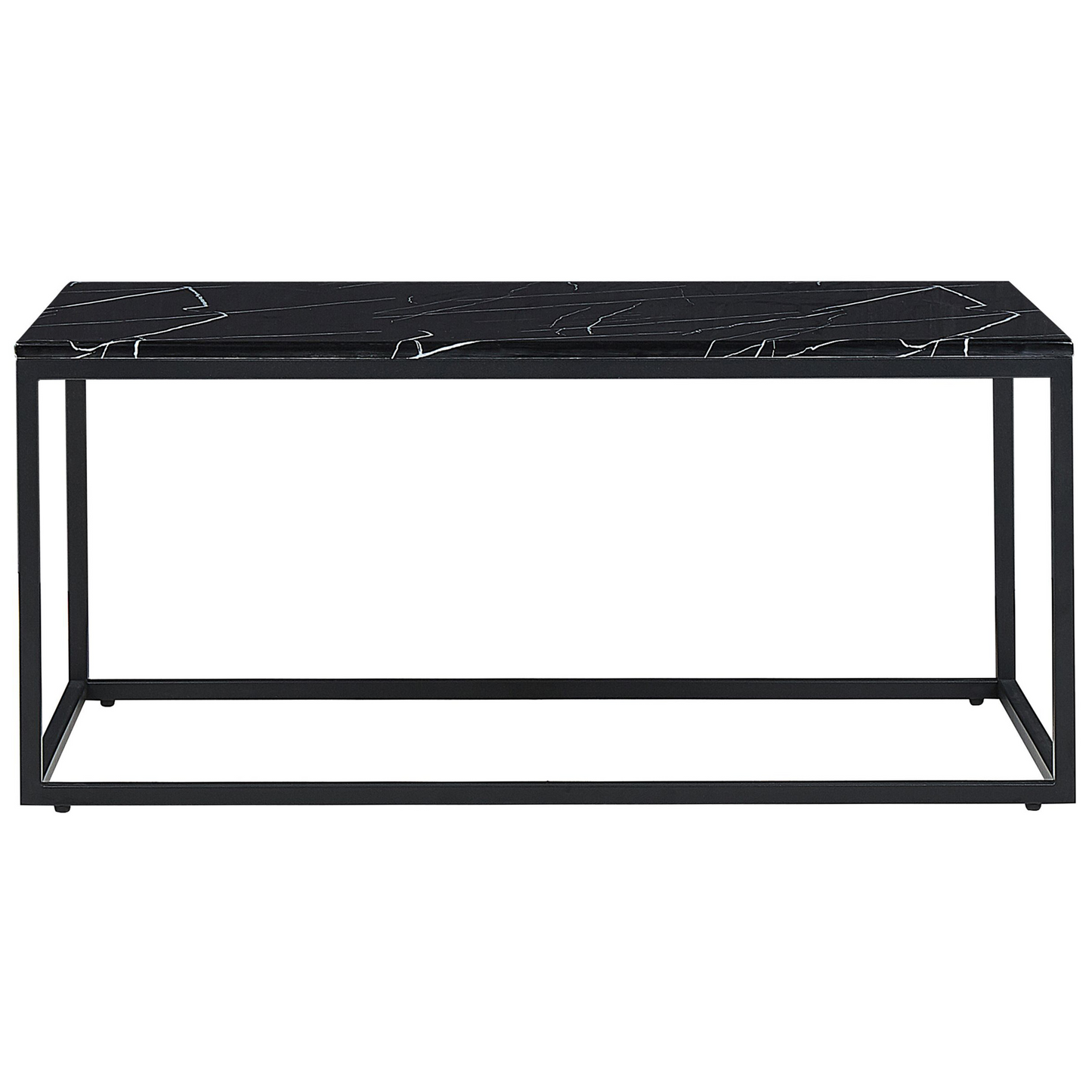 Era Black Marble Effect Coffee Table Industrial Glam 100 x 60cm
