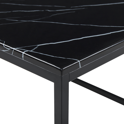 Era Black Marble Effect Coffee Table Industrial Glam 100 x 60cm