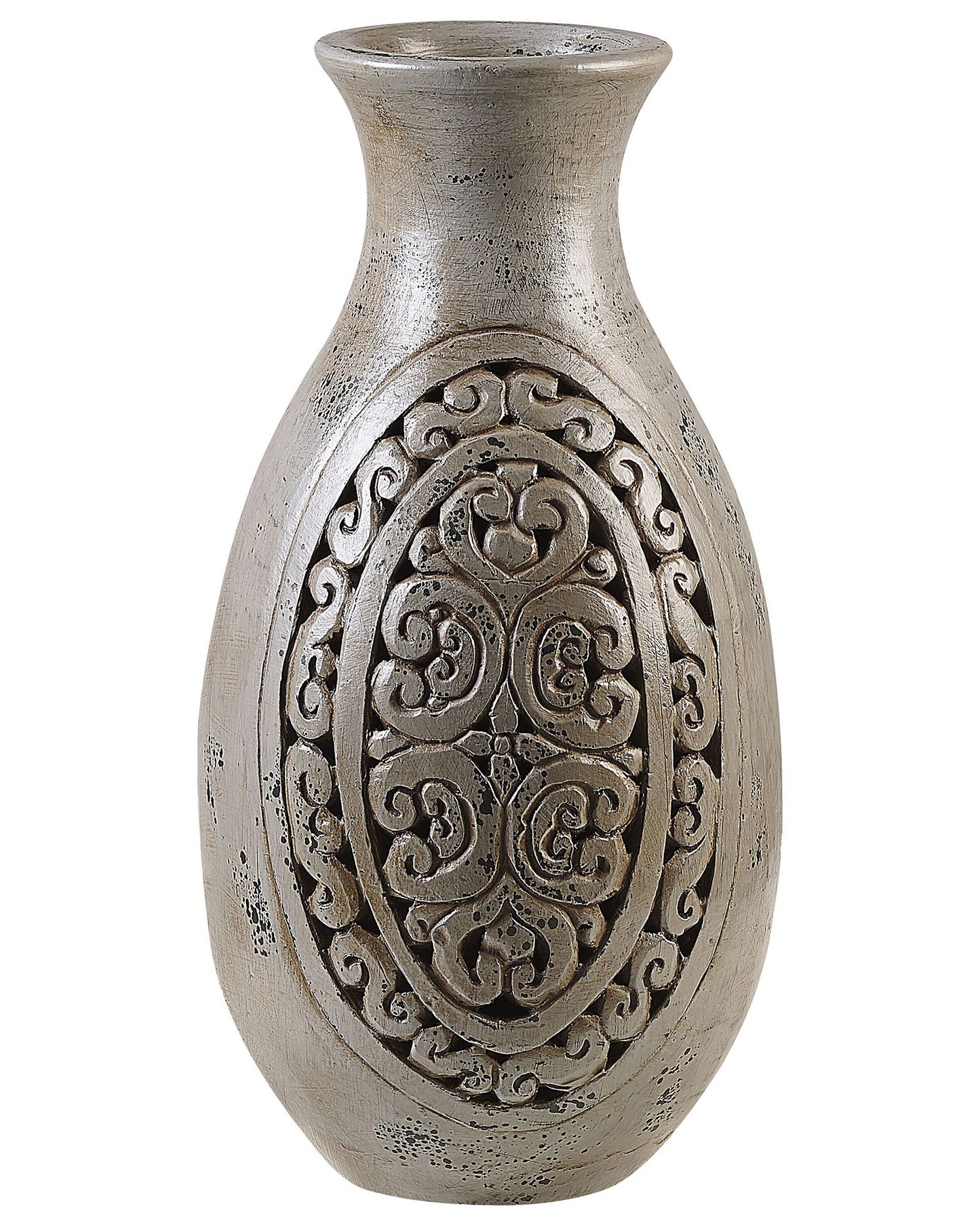 Tall Grey Terracotta Vase 51cm Handmade Greek Inspired