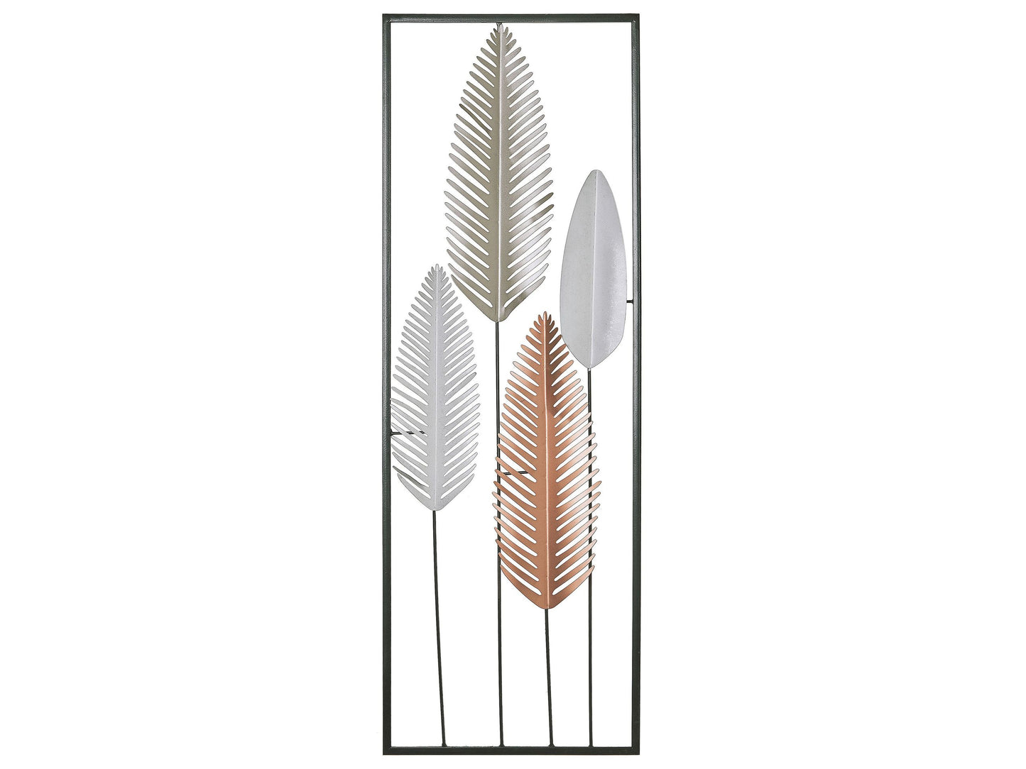 Home Feather Wall Art Silver Gold Modern Metal Decor