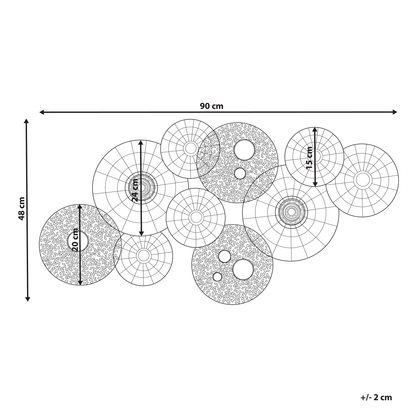 Blue Beige Circles Metal Wall Art Modern 3D Display