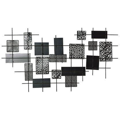 Geometric Gold Metal Wall Art Modern Silver Backing