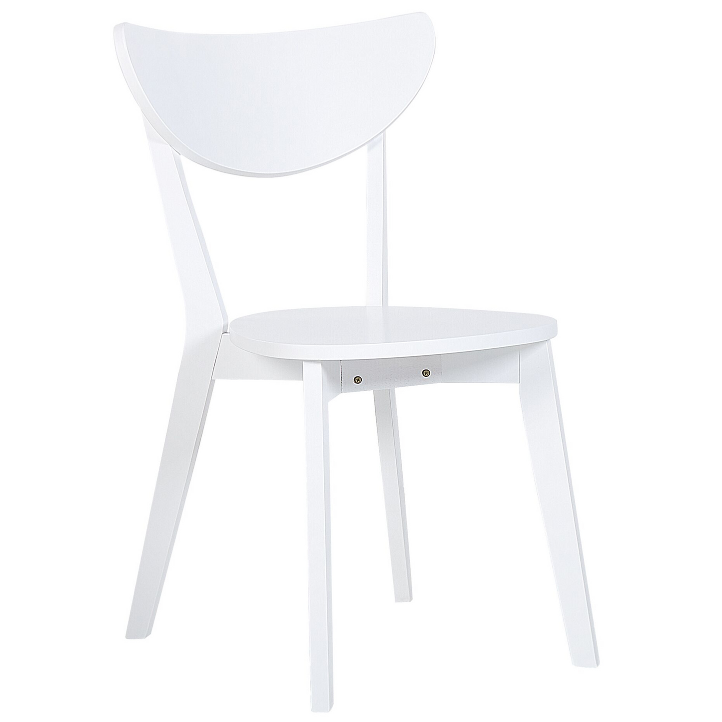 White Dining Chairs Set Of 2 Armless With Curved Back And MDF Seat