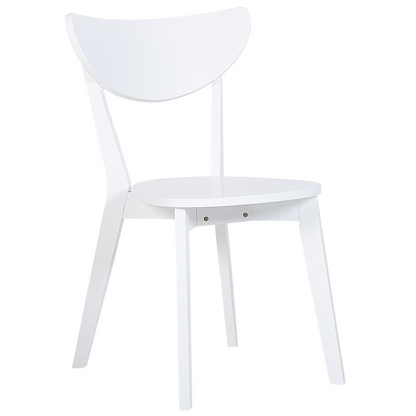 White Dining Chairs Set Of 2 Armless With Curved Back And MDF Seat