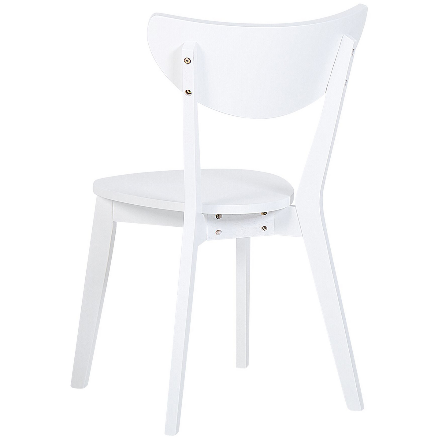 White Dining Chairs Set Of 2 Armless With Curved Back And MDF Seat