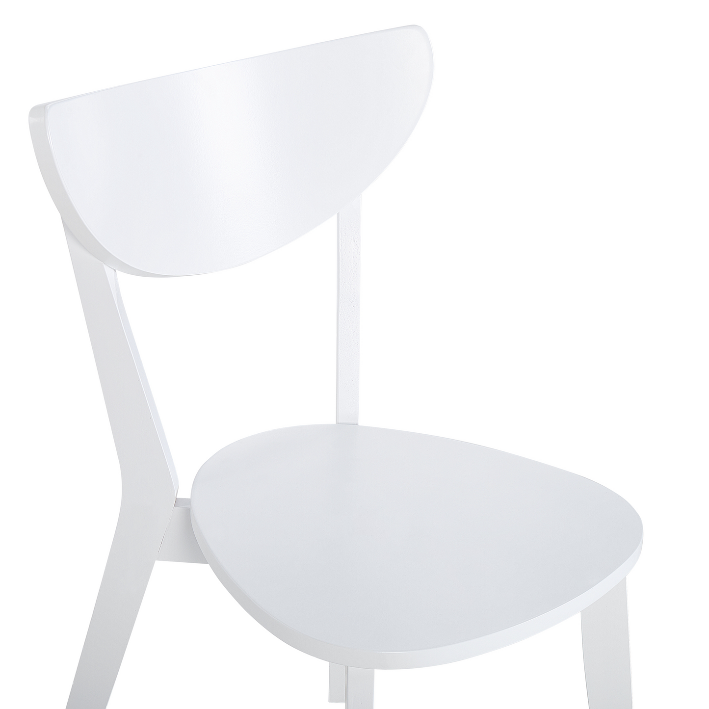 White Dining Chairs Set Of 2 Armless With Curved Back And MDF Seat