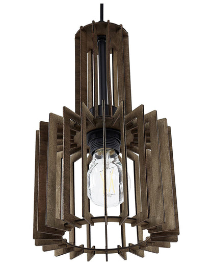 BohoNest Dark Brown MDF Pendant Lamp Open Shade