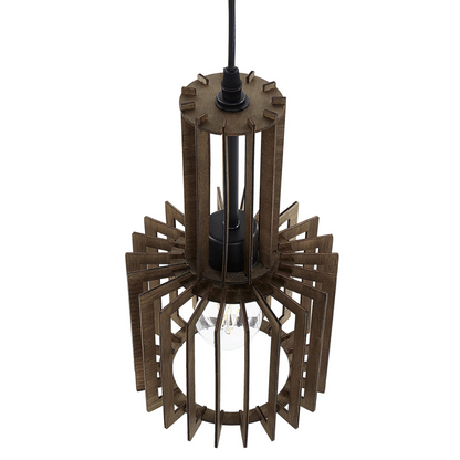 BohoNest Dark Brown MDF Pendant Lamp Open Shade
