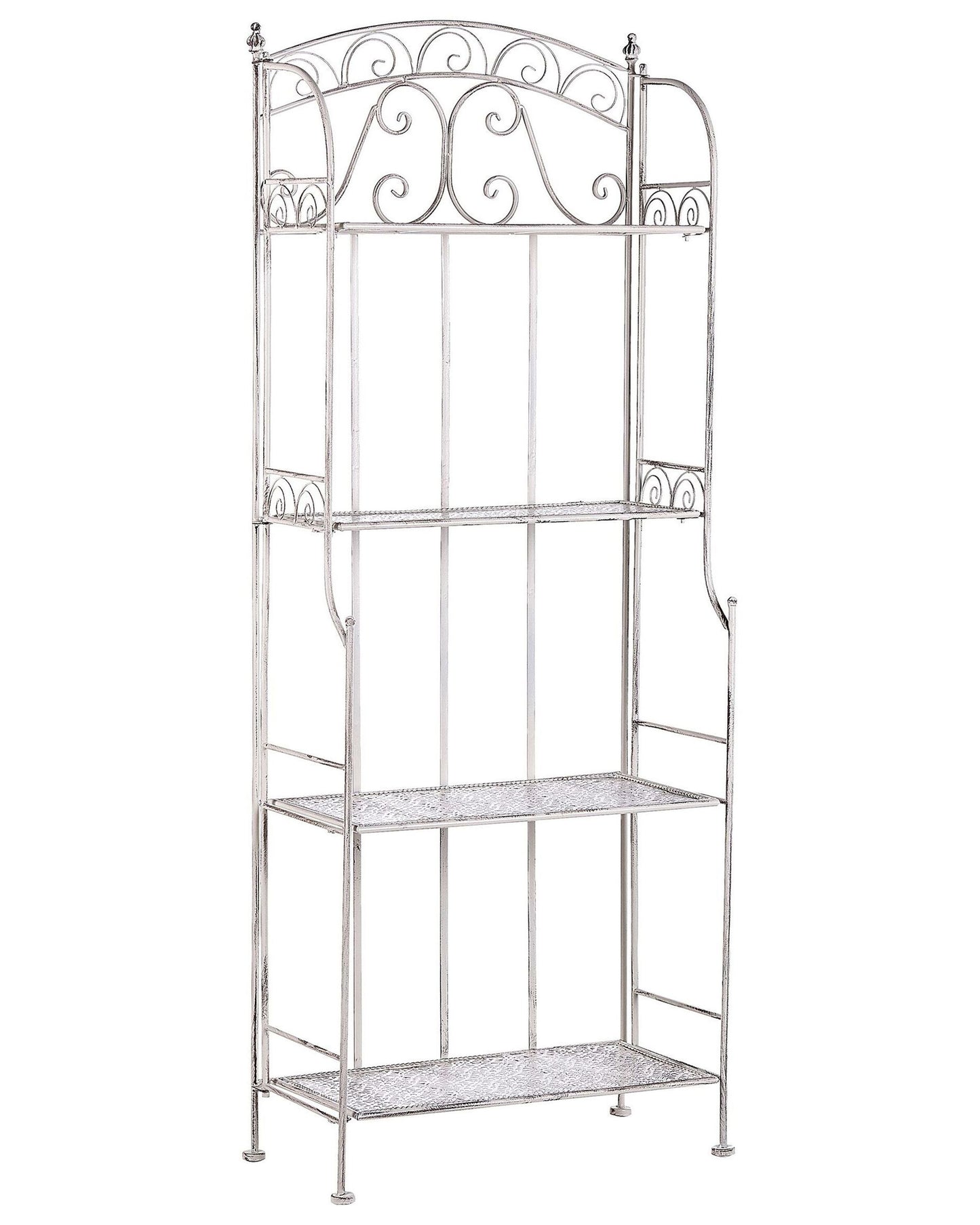 Plant Shelf White 4 Shelf Metal Stand Indoor Outdoor