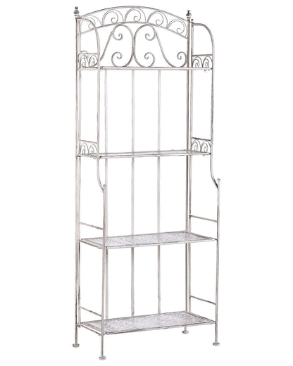 Plant Shelf White 4 Shelf Metal Stand Indoor Outdoor