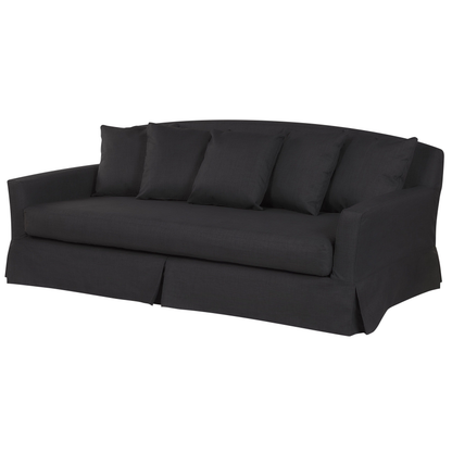 Black Polyester Sofa Slipcover for 3 Seater Couch Rectangular Cover Durable Everyday Protection