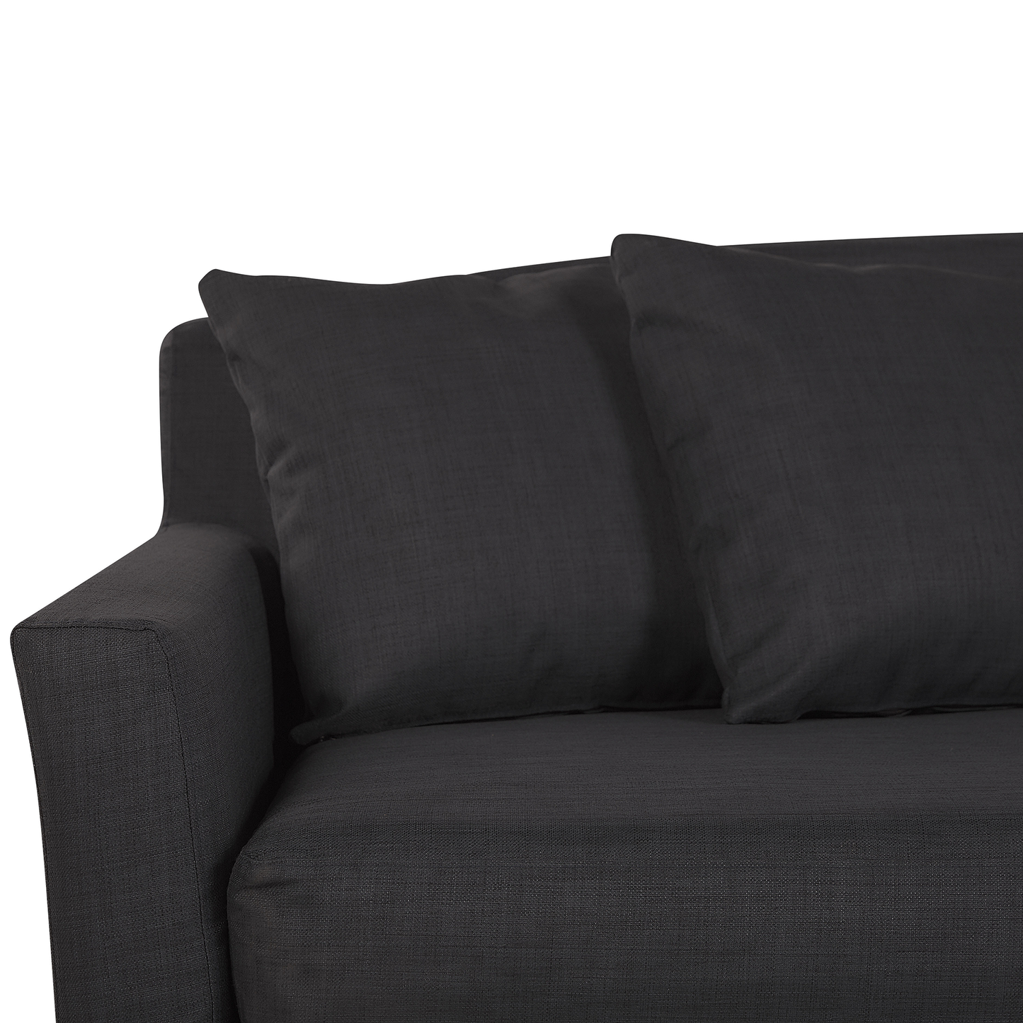 Black Polyester Sofa Slipcover for 3 Seater Couch Rectangular Cover Durable Everyday Protection