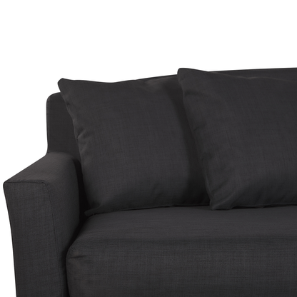 Black Polyester Sofa Slipcover for 3 Seater Couch Rectangular Cover Durable Everyday Protection