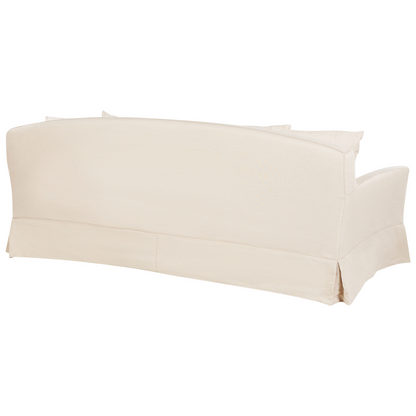 Beige Polyester Sofa Slipcover For 3 Seater Couch Rectangular Cover Easy Care Machine Washable