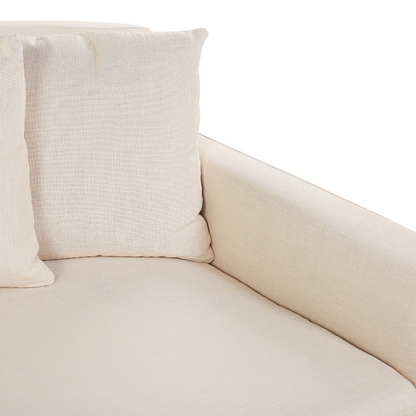 Beige Polyester Sofa Slipcover For 3 Seater Couch Rectangular Cover Easy Care Machine Washable