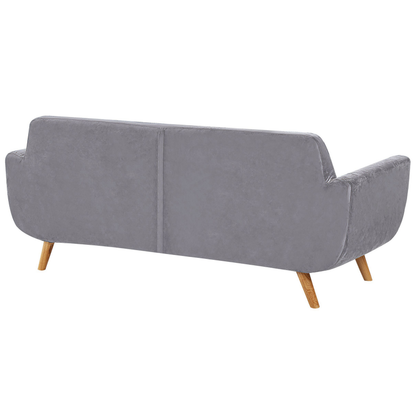 TwoSeater Sofa Slipcover Grey Velvet Zippered Cover