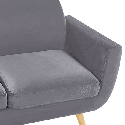 TwoSeater Sofa Slipcover Grey Velvet Zippered Cover