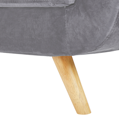 TwoSeater Sofa Slipcover Grey Velvet Zippered Cover