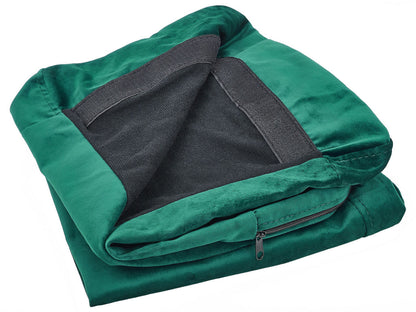2-Seater Sofa Slipcover Green Velvet Removable Zippered Replacement Cover