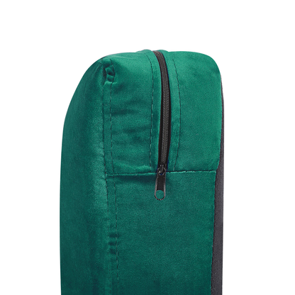 2-Seater Sofa Slipcover Green Velvet Removable Zippered Replacement Cover