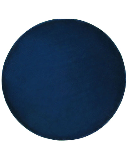 Navy Blue Round Rug 140cm Hand Tufted Viscose Low Pile Modern Home Decor