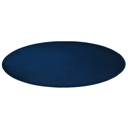 Navy Blue Round Rug 140cm Hand Tufted Viscose Low Pile Modern Home Decor