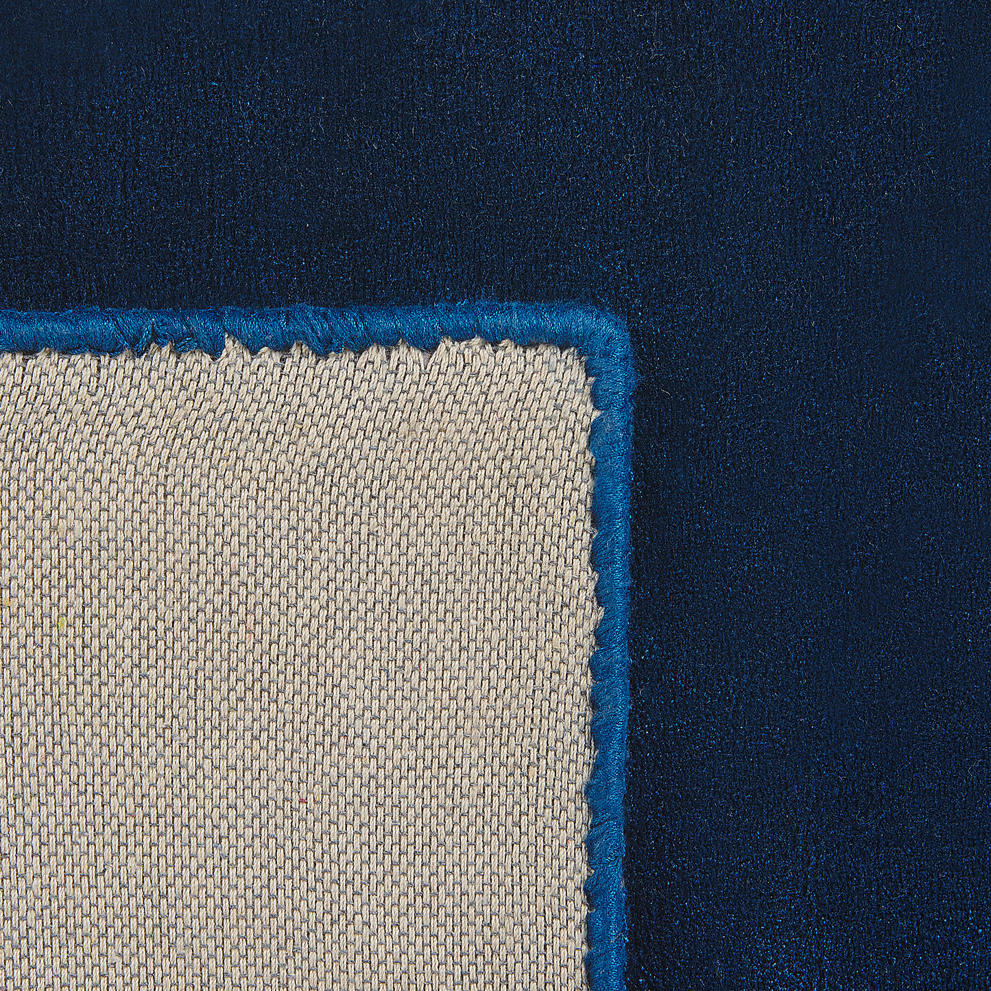 Navy Blue Viscose Rug 80 x 150 Hand Tufted Low Pile Modern