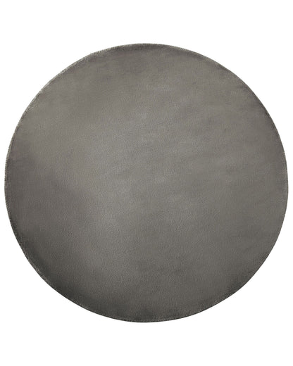 Round Dark Grey Viscose Rug 140cm Hand Tufted Low Pile