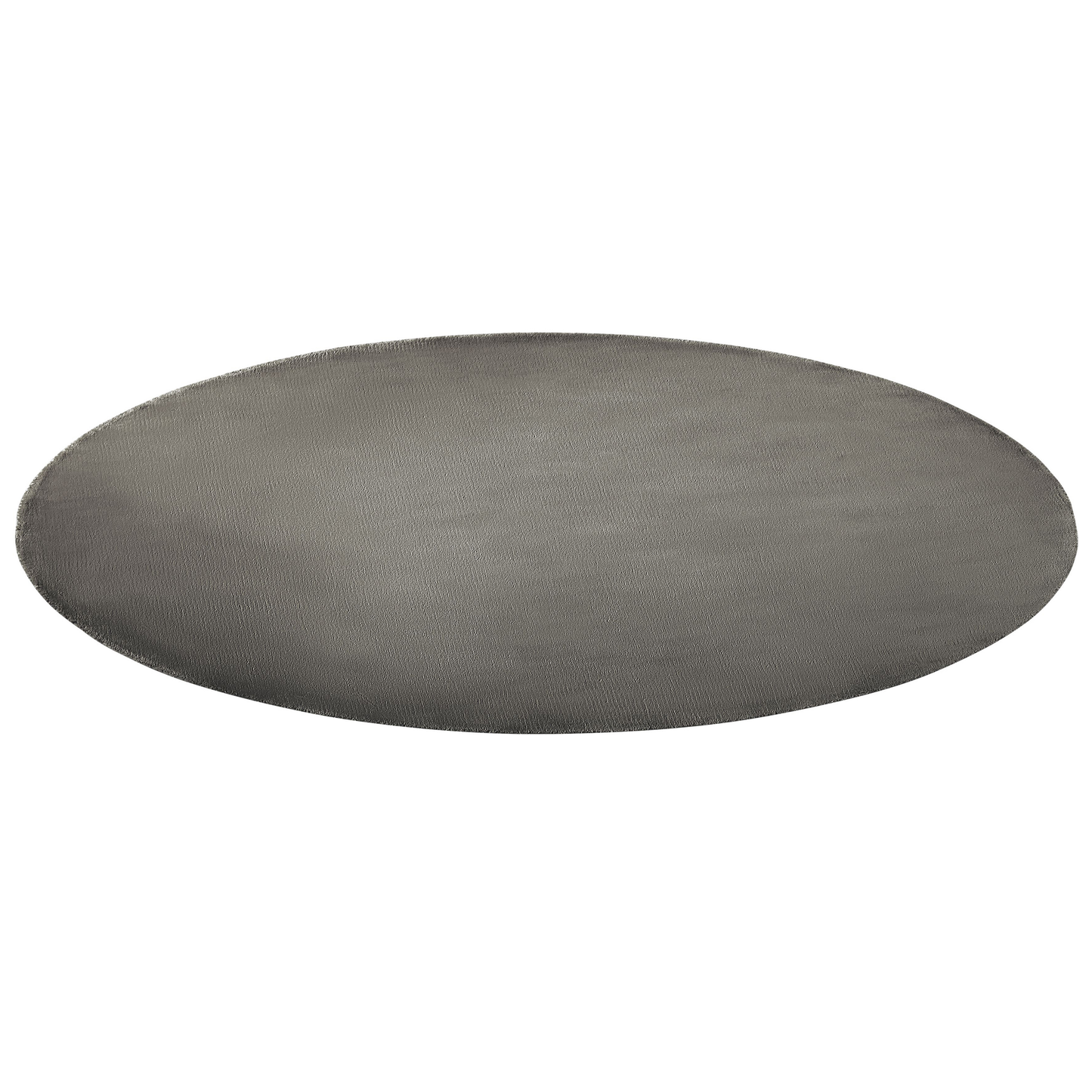 Round Dark Grey Viscose Rug 140cm Hand Tufted Low Pile
