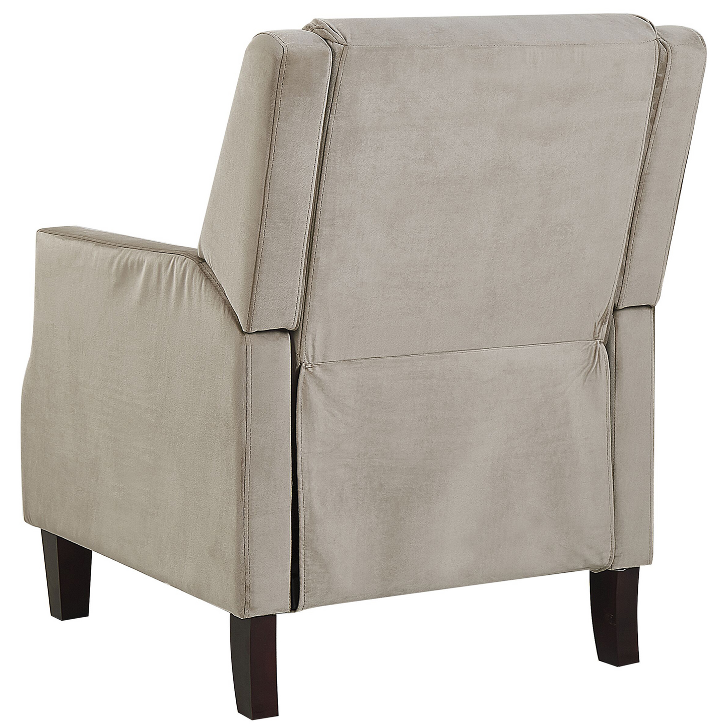 Taupe Velvet Recliner Chair Push-Back Footrest