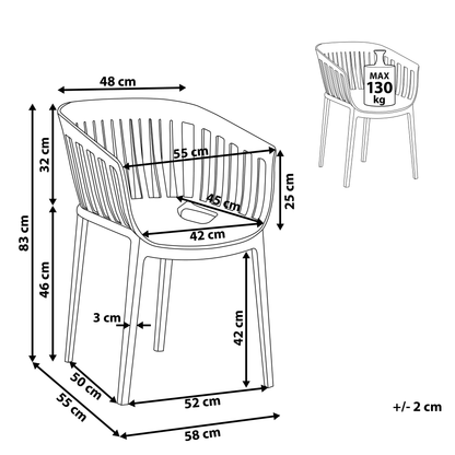 White Indoor Outdoor Stackable Slatted Back Dining Chair