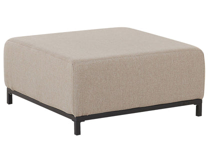 Ottoman Beige Fabric Upholstery With Black Aluminium Legs Indoor Outdoor Water Resistant
