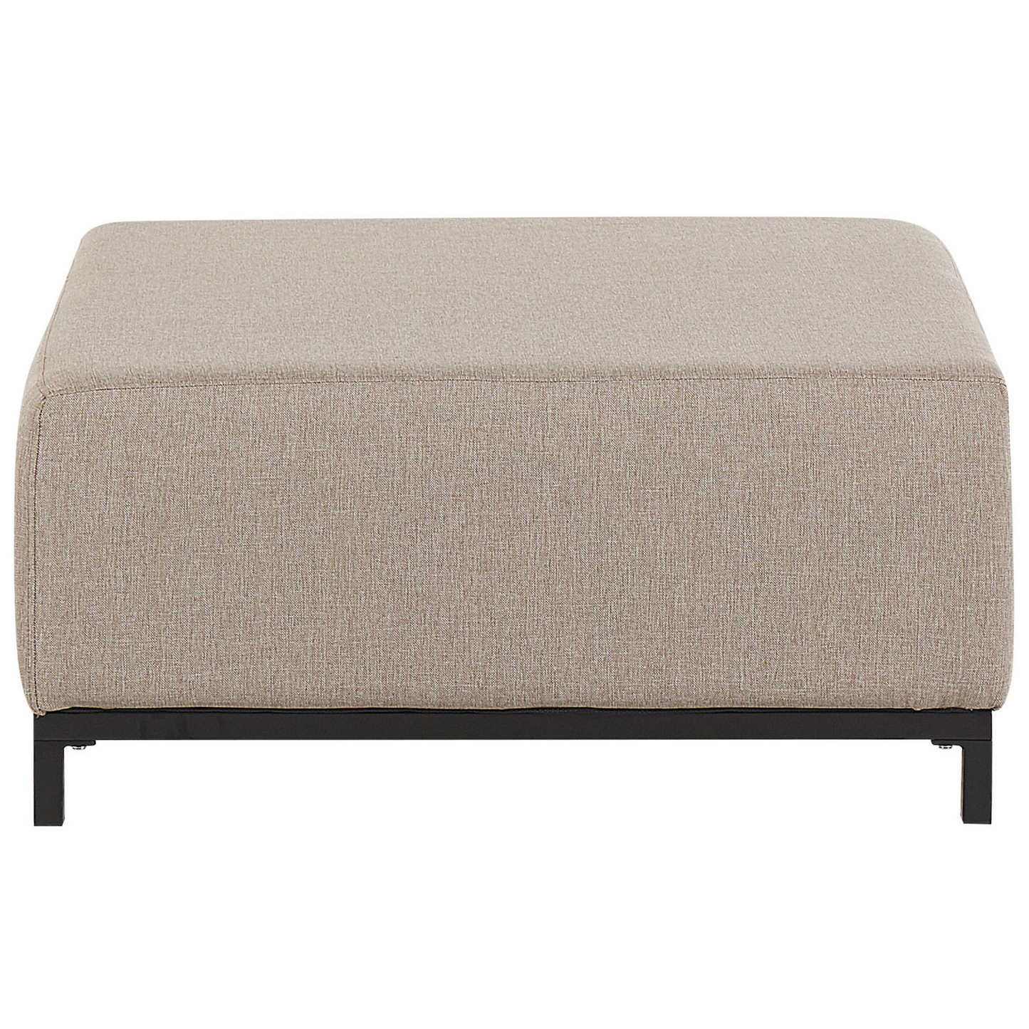 Ottoman Beige Fabric Upholstery With Black Aluminium Legs Indoor Outdoor Water Resistant