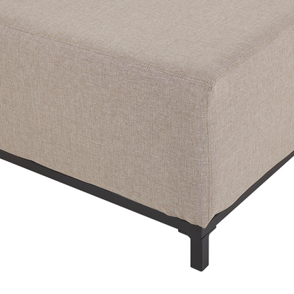 Ottoman Beige Fabric Upholstery With Black Aluminium Legs Indoor Outdoor Water Resistant