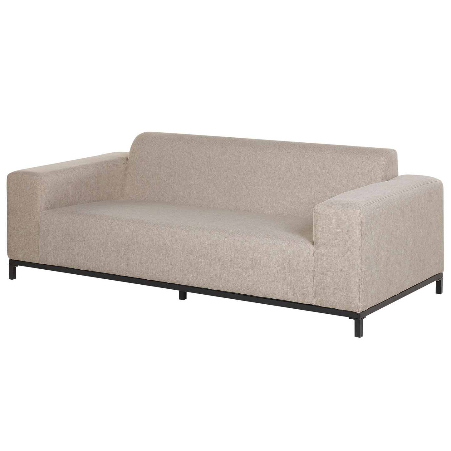 Beige Fabric 5 Seater Outdoor Sofa Set With Ottoman